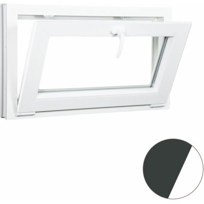 ALUPLAST Sklopné plastové okno antracit/bílé 90x40 Dvojsklo Ug= 1,1 – Sleviste.cz
