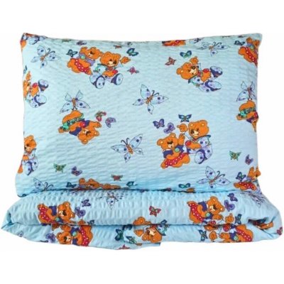 Margitex povlečení Medvídek modrý krep 90 x 130 cm 40 x 60 cm – Sleviste.cz