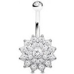 Šperky4U piercing do pupíku čiré kamínky WP01086 – Zboží Dáma