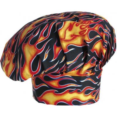 EGOchef Vysoká kuchařská čepice vzor plameny E-7000110A – Sleviste.cz