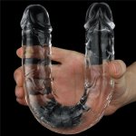Dildo LoveToy oboustranné 30 cm průhledné – Hledejceny.cz