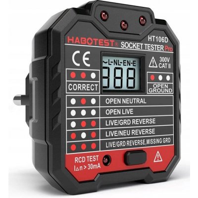 Habotest HT106D socket tester with digital display – Zboží Mobilmania