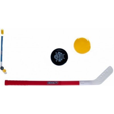 Teddies Hokejka plast 73cm s pukem a míčkem 2 barvy v síťce – Sleviste.cz