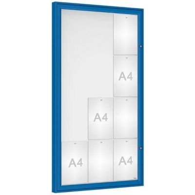 PROCITY Venkovní vitrína Classique, 12 x A4, plexi, modrá – Zboží Živě