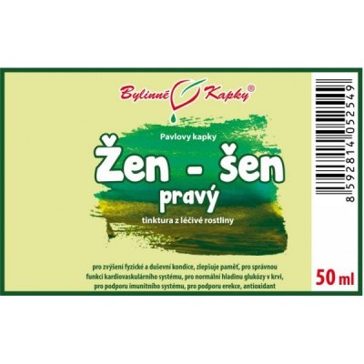 Bylinné kapky Žen-šen pravý bylinné kapky tinktura z žen šenu 50 ml – Hledejceny.cz
