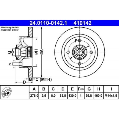 Brzdový kotouč ATE 24.0110-0142.1 (24011001421)