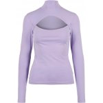 Urban Classics Rolákový top s dlouhým rukávem s průstřihem na dekoltu lavender – Sleviste.cz