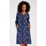 Dámské domácí šaty s tříčtvrtečním rukávem Lekníny tmavě modrá – Zboží Dáma Dámské domácí šaty s tříčtvrtečním rukávem Lekníny tmavě modrá – Zboží Dáma