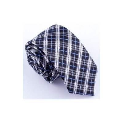 Greg kravata slim fit černá káro 99102 – Zboží Mobilmania