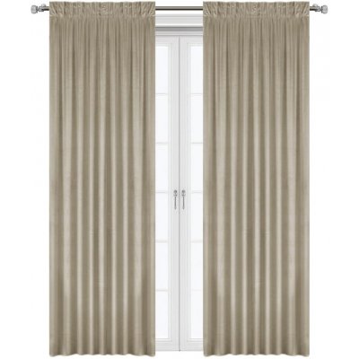 BytoTex Sametové závěsy s řasící páskou 135x270 cm, cappuccino – Hledejceny.cz