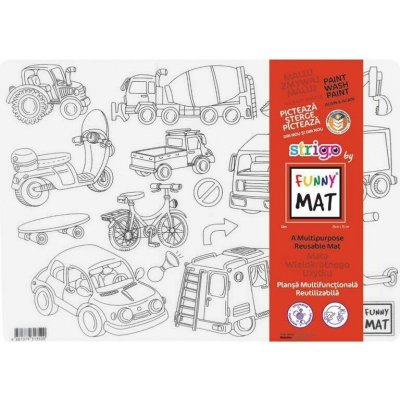 FUNNY MAT Funny Mat Podložka na kreslení Dopravní prostředky + pastelky zdarma 489797 – Hledejceny.cz
