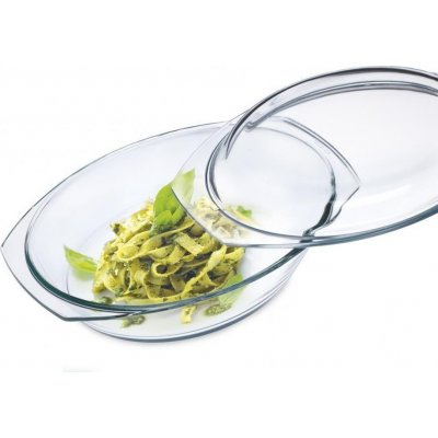 SIMAX mísa 2,4 l ovál+1,2l víko,33,4x20x11cm,var. sklo,zapék. – Zboží Dáma