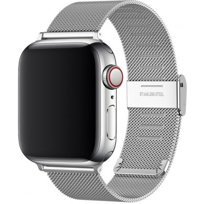 AW MILÁNSKÝ TAH SE ZAPÍNÁNÍM pro Apple Watch - Stříbrný Šířka uchycení řemínku: 38/40/41mm Stříbrná IR-AWMTH005 – Zboží Mobilmania