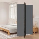 zahrada-XL 3dílný paraván antracitový 150 x 220 cm textil – Zboží Dáma