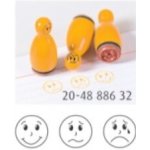 HEYDA Dřevěná razítka kuželky smajlíci žluté – Zboží Dáma
