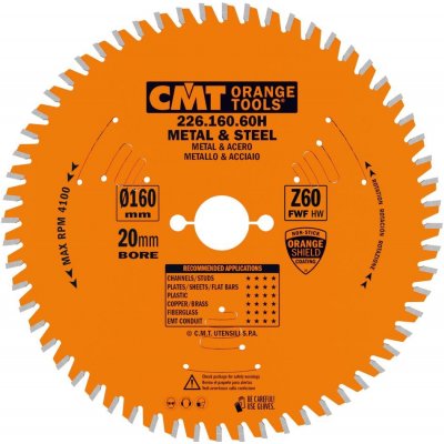 CMT Orange Industrial Pilový kotouč na železo D160x2 d20+16 Z60 HW 226.160.60H – Zboží Dáma