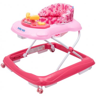 Baby Mix s volantem a silikonovými kolečky beige růžová – Zboží Mobilmania