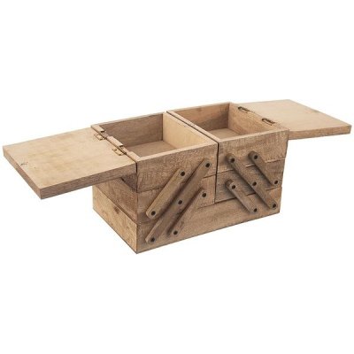 ORION Kazeta na šití 30,5 × 20 × 21 cm rozkládací, dřevo MANGO – Sleviste.cz