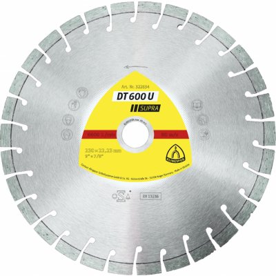 Diamantové řezné kotouče DT 600 U KLINGSPOR Varianta: DT 600 U 450X3,6X30