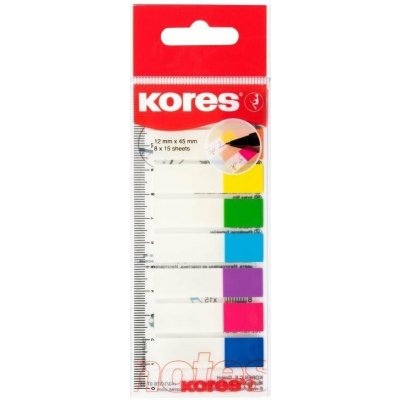 Kores Samolepicí záložky Kores Index Strips - 8 x 15 lístků / průhledné – Zboží Dáma