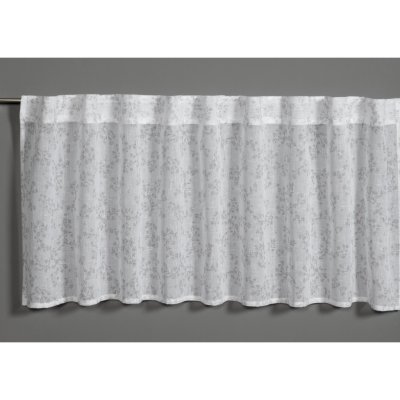 Bennetti Vitrážová záclona se skrytými poutky, květiny, stříbrná šedá 140 x 45cm – Hledejceny.cz