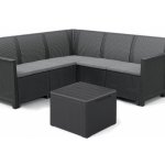 KETER ELODIE CORNER 5 SEATER Set zahradní s úložným stolem, grafit/šedá 17210776 – Zboží Mobilmania