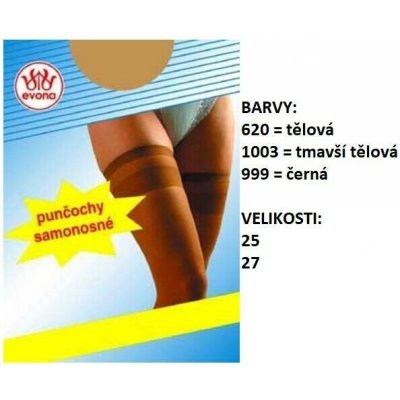 EVONA CHERRY samonosné punčochy stretch 999 ČERNÁ – Zboží Dáma