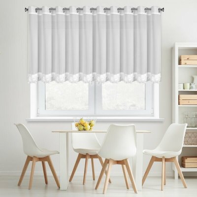 HOTOVÁ KRÁTKÁ ZÁCLONA LUISA NA KROUŽCÍCH 400X80CM BÍLÁ – Hledejceny.cz