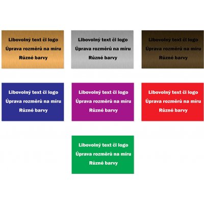 Gravírovaná cedule s vlastním textem či logem A2-A8 (7 barev) Velikost desky A2-A8: – Zboží Dáma
