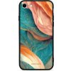 Pouzdro a kryt na mobilní telefon Apple Pouzdro Mobiwear Glossy Apple iPhone 7 - G025G - Azurový a oranžový mramor