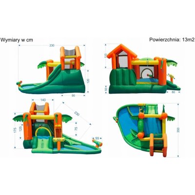 Happy Hop Vodní skluzavka Oasis Skákací hrad oáza 7v1 9264 – Zboží Mobilmania