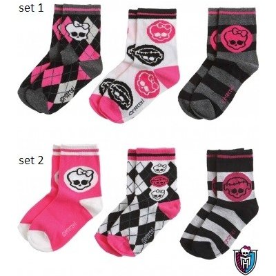 Monster High Set ponožky 3páry – Zboží Mobilmania