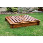 WOODY Liška dětské pískoviště s krytem 120x120x20cm přírodní – Hledejceny.cz