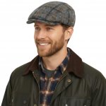 Fiebig pánská bekovka driver cap Harris Tweed šedá kostka 100 % skotská vlna s podšívkou – Hledejceny.cz