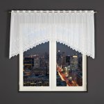 Dekorační oblouková krátká záclona na žabky nebo garnýž JAGODA 100 bílá 250x100 cm MyBestHome – Hledejceny.cz