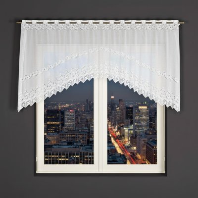 Dekorační oblouková krátká záclona na žabky nebo garnýž JAGODA 100 bílá 250x100 cm MyBestHome – Hledejceny.cz