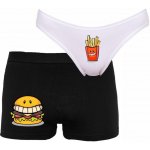 Bastard.cz Párové spodní prádlo Boxerky a kalhotky Fast Food Bílá Černá – Hledejceny.cz