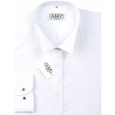 AMJ pánská košiledo fraku na manžetové knoflíčky dlouhý rukáv JDA018FR bílá – Zboží Mobilmania