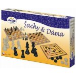 Šachy a dáma dřevo hra v krabici 35x23x4cm – Zboží Mobilmania