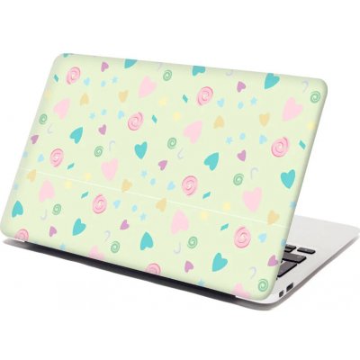 Sablio Samolepka na notebook Srdíčka a spirály - 29x20 cm – Zboží Živě