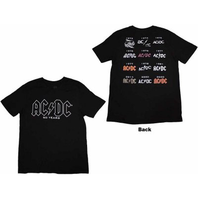 AC/DC tričko Logo History BP Black