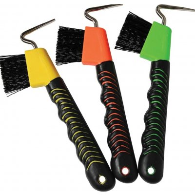 KENTAUR Kopytní háček s kartáčem ručka s gumovým potahem oranžová – Sleviste.cz