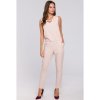 Dámské overaly K009 One-piece jumpsuit with v-neck beige