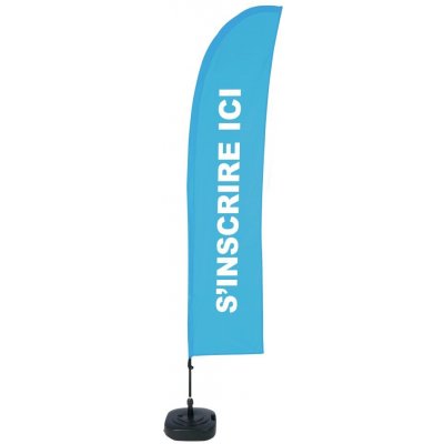 Jansen Display Beach Flag Budget Wind Complete Set Sign In Blue French ECO, 1010 x 4305 mm – Zboží Živě