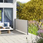 Outsunny Výsuvná boční markýza 300 x 100 cm světle šedá – Zboží Mobilmania