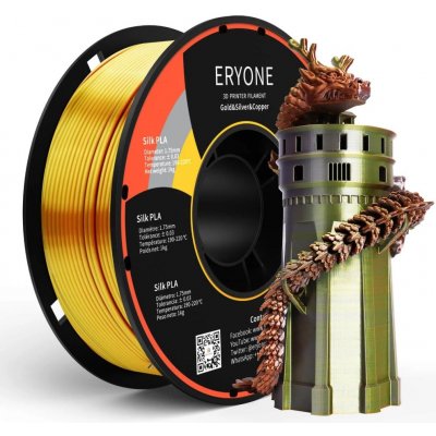 Eryone Triple-Color Silk PLA Gold&Silver&Copper 1.75mm, 1 kg – Zboží Živě