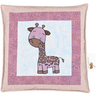 Ovopecka nahřívací polštářek s hroznovými peckami Žirafka růžová 15x15cm – Sleviste.cz