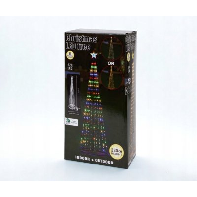 Dekorativní vánoční stromek 370 LED RGB 210 cm černý – Hledejceny.cz