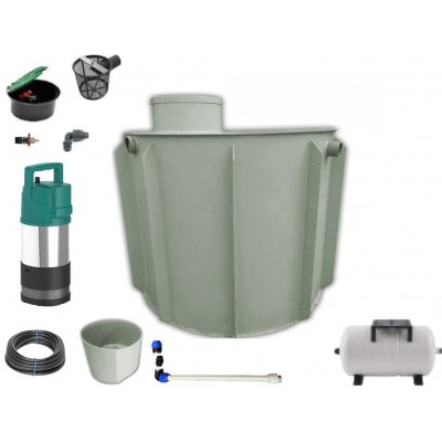 Mravec Plast Nádrž na dešťovou vodu s čerpadlem k obetonování kruhová 4 m³ – Zboží Mobilmania