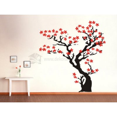 dekorace-steny.cz 429 - Samolepky na stěnu - Strom s květy - 120 x 160 cm